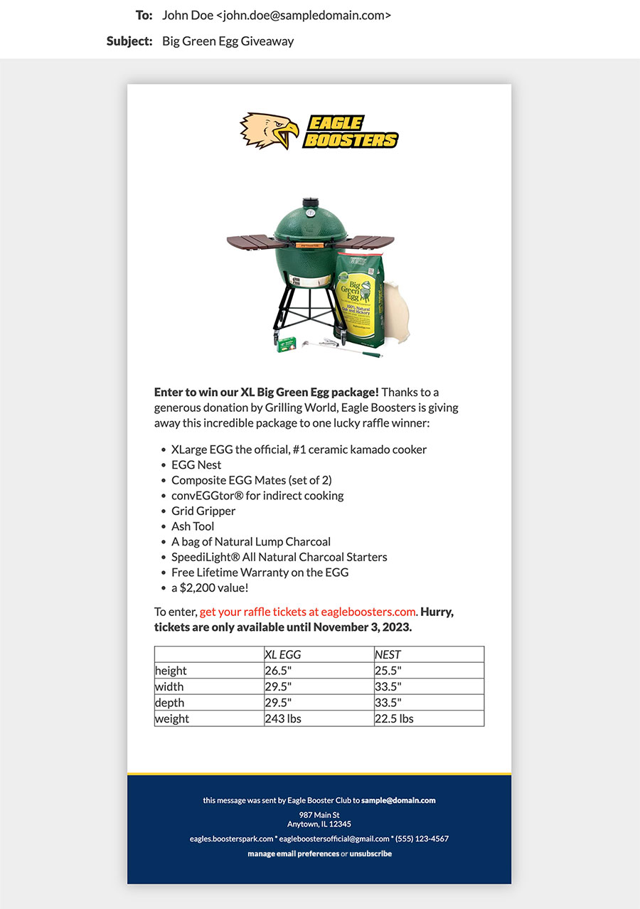 booster club email blast software